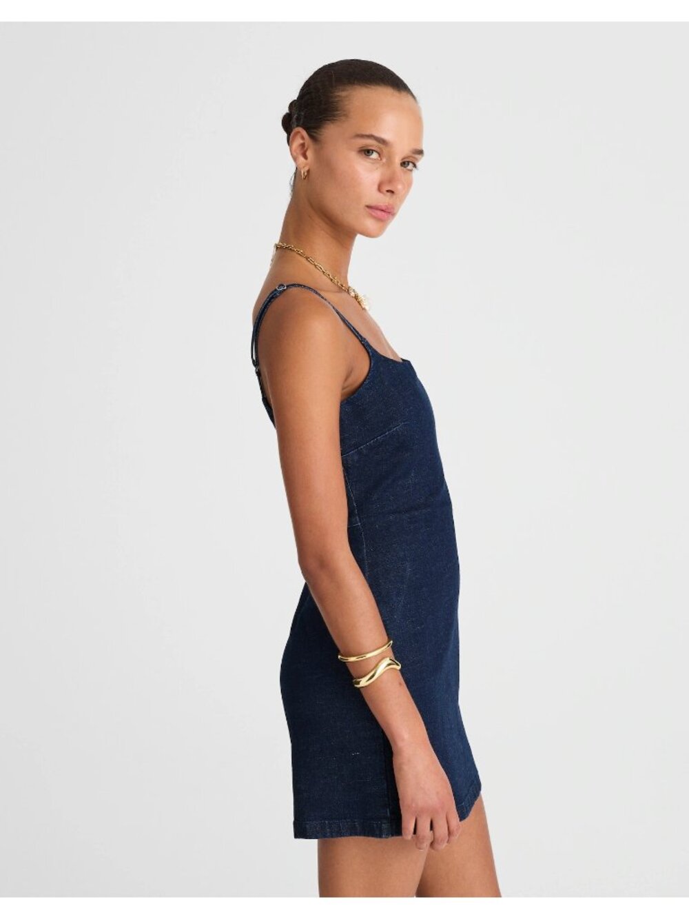 Madewell Denim Squareneck Romper Women’s Size 4 Briant Wash Dark Blue NWT - Picture 5 of 16